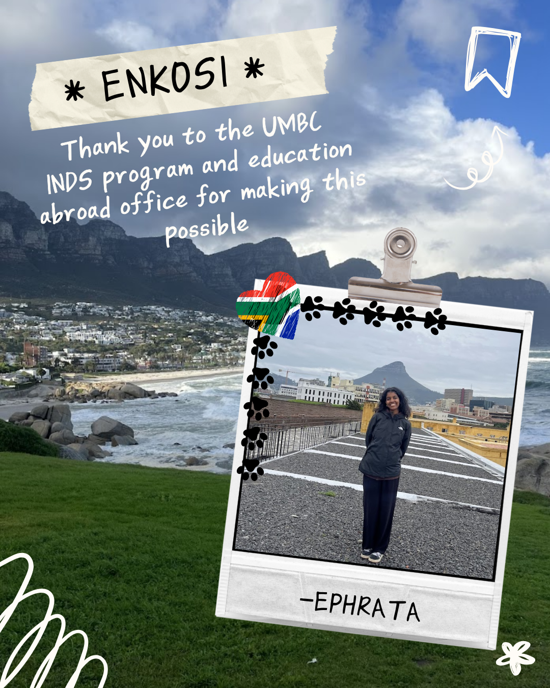 Ephrata standing with the background of Cape Town, South Africa