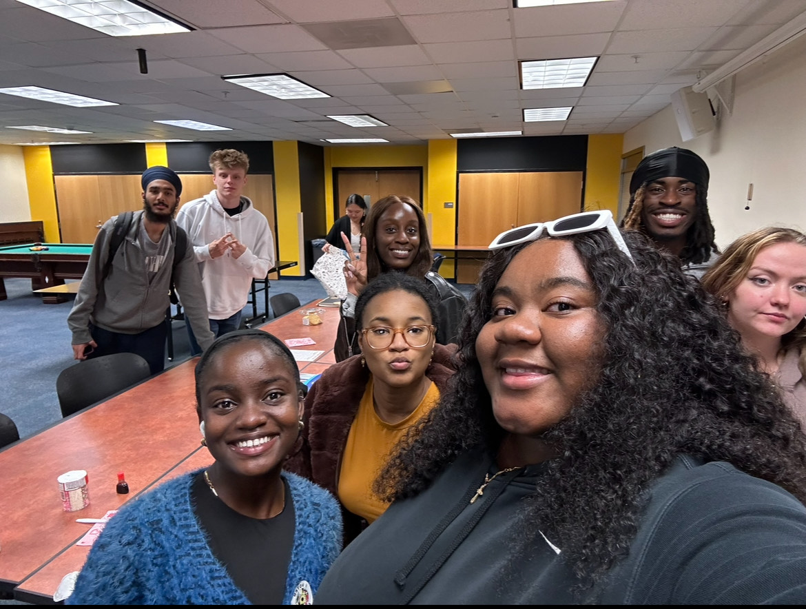 Kayla with a group of students in Susquehanna Hall