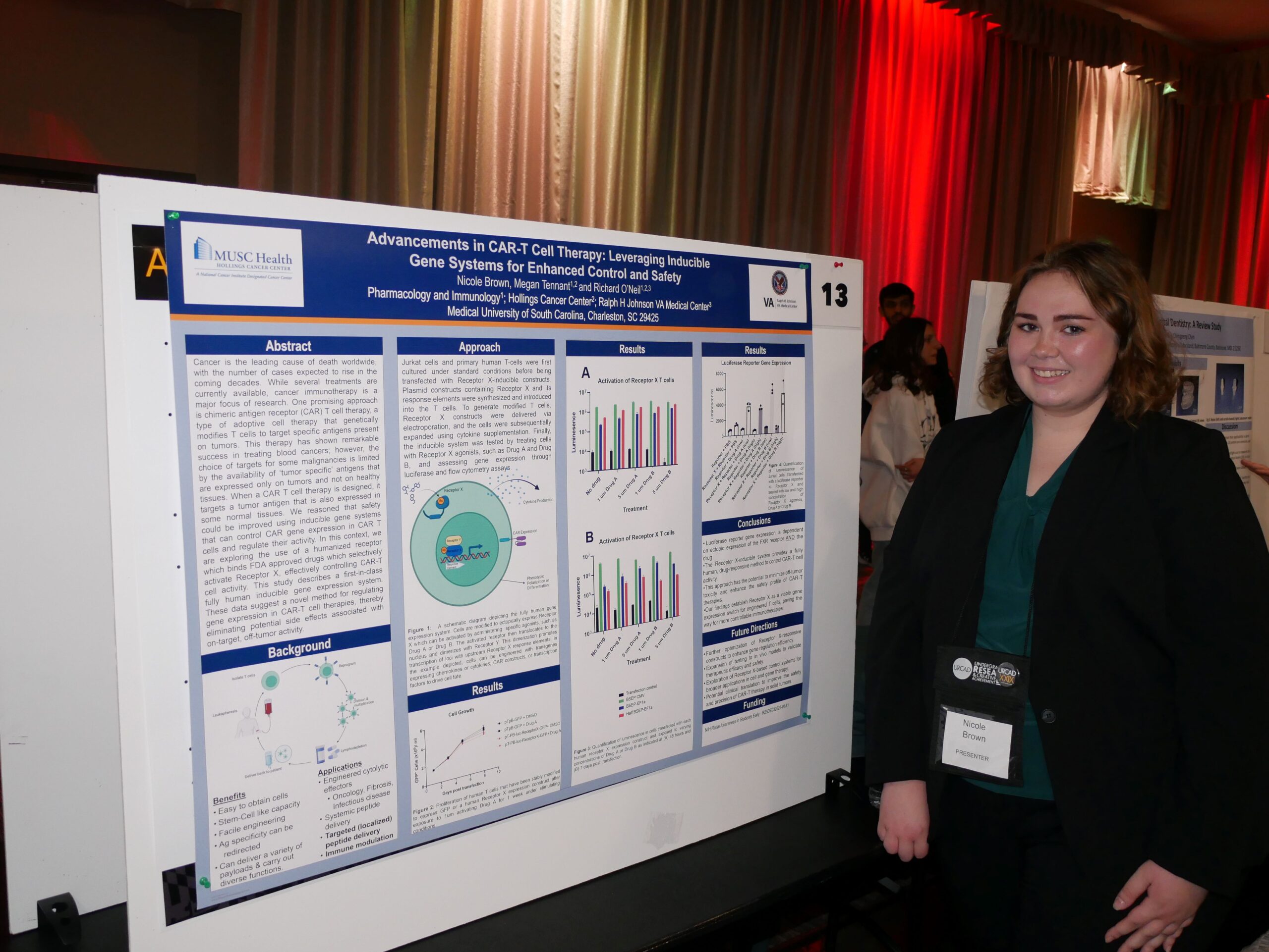 INDS student standing next to research poster